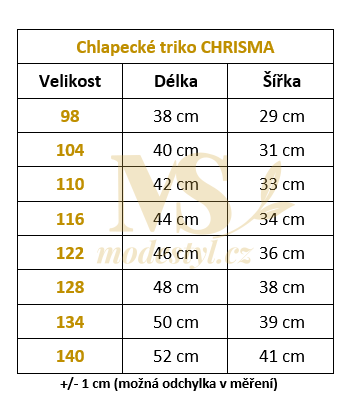 Chlapecké triko - CHRISMA KIDS - eshop